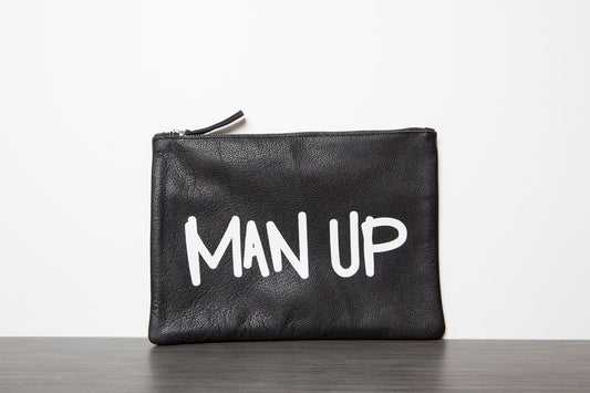 men’s leather “MAN UP” toiletry bag